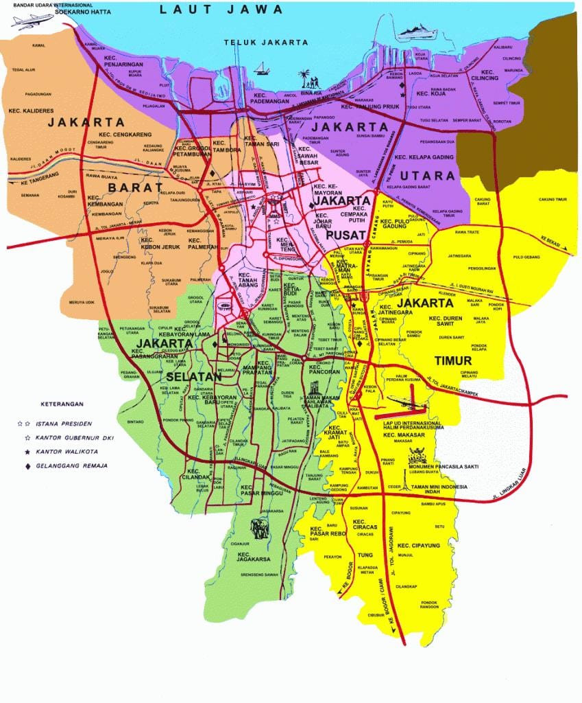 નકશો જકાર્તા આકર્ષણ