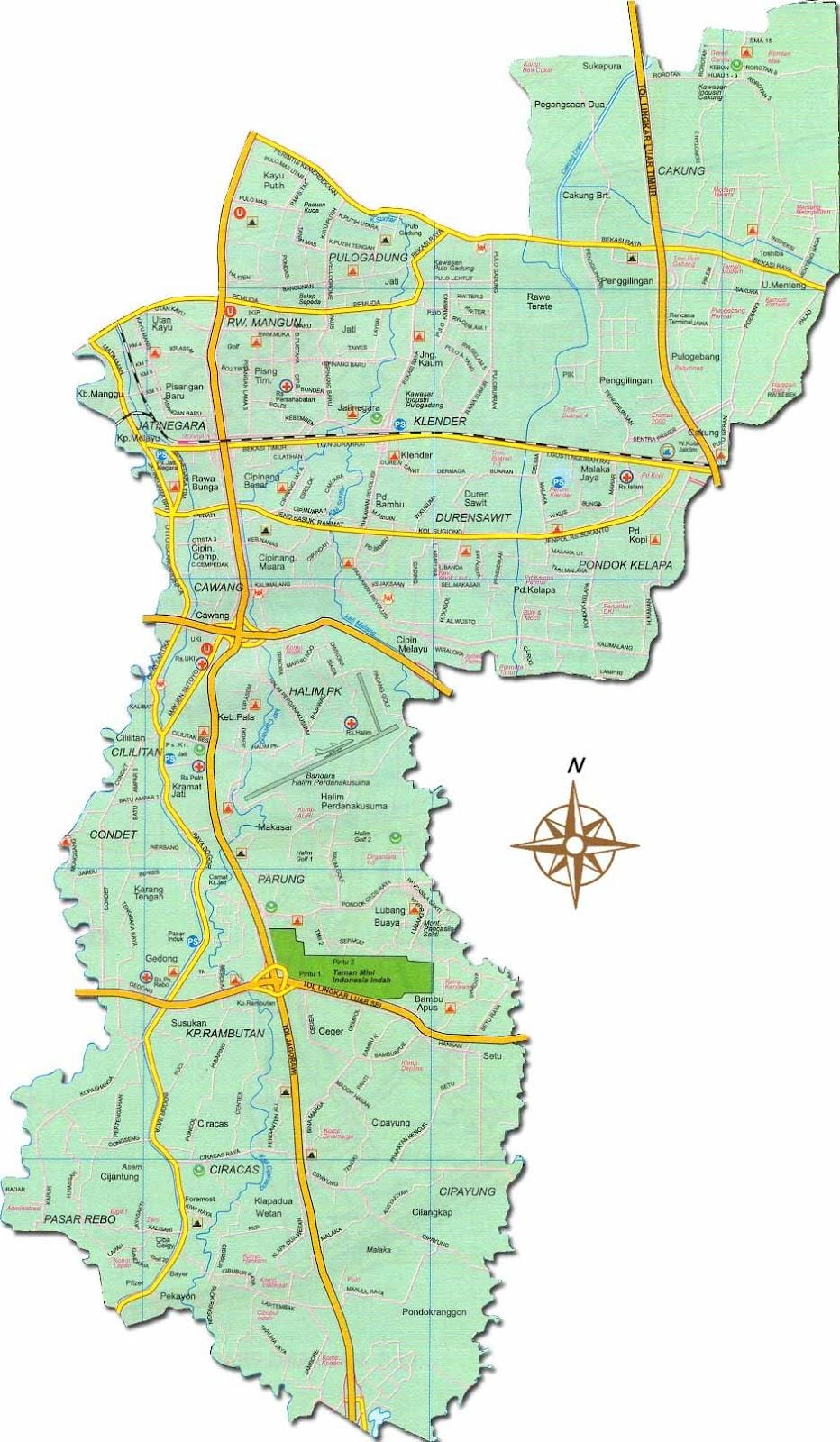 નકશો જકાર્તા તૈમુર lengkap