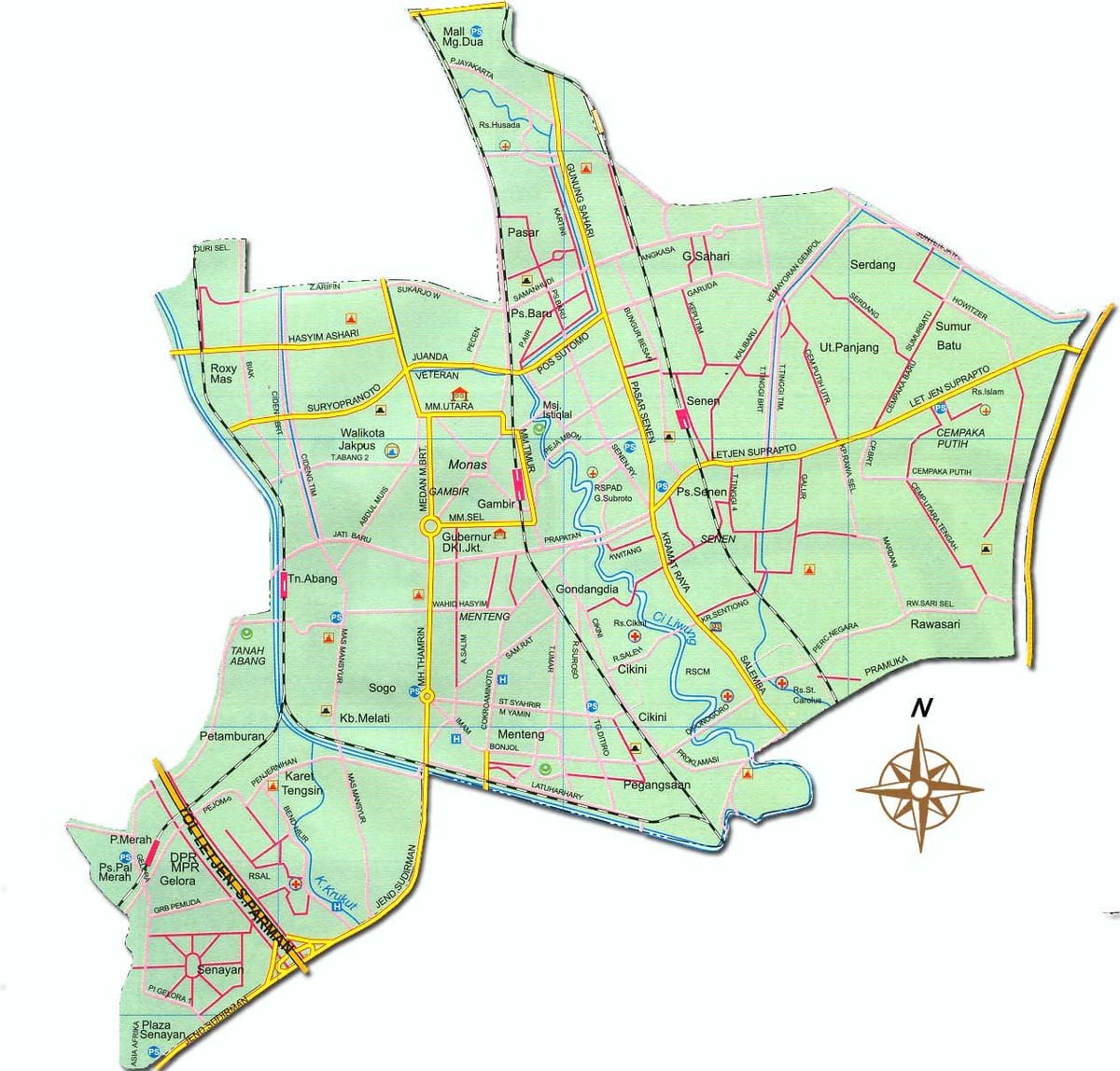 નકશો Jakarta pusat