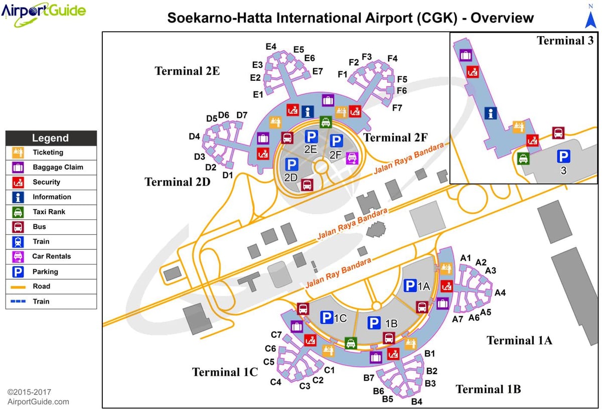 soekarno hatta આંતરરાષ્ટ્રીય એરપોર્ટ નકશો