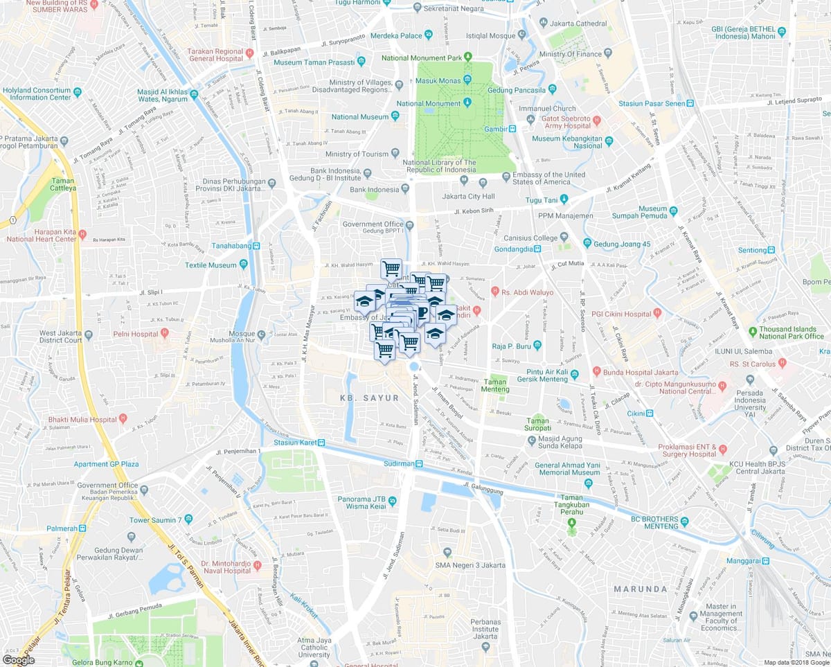 નકશો thamrin gu Jakarta