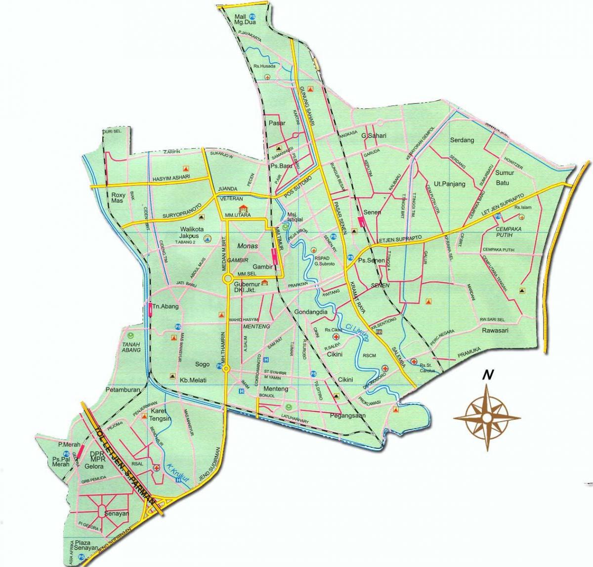 નકશો Jakarta pusat